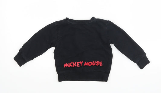 Primark Disney Baby Black Pullover Jumper Size 9-12 Months - MICKEY MOUSE