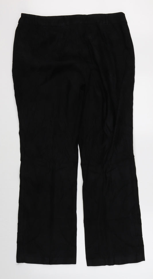 Preworn Womens Black Trousers Size 16 L28 in