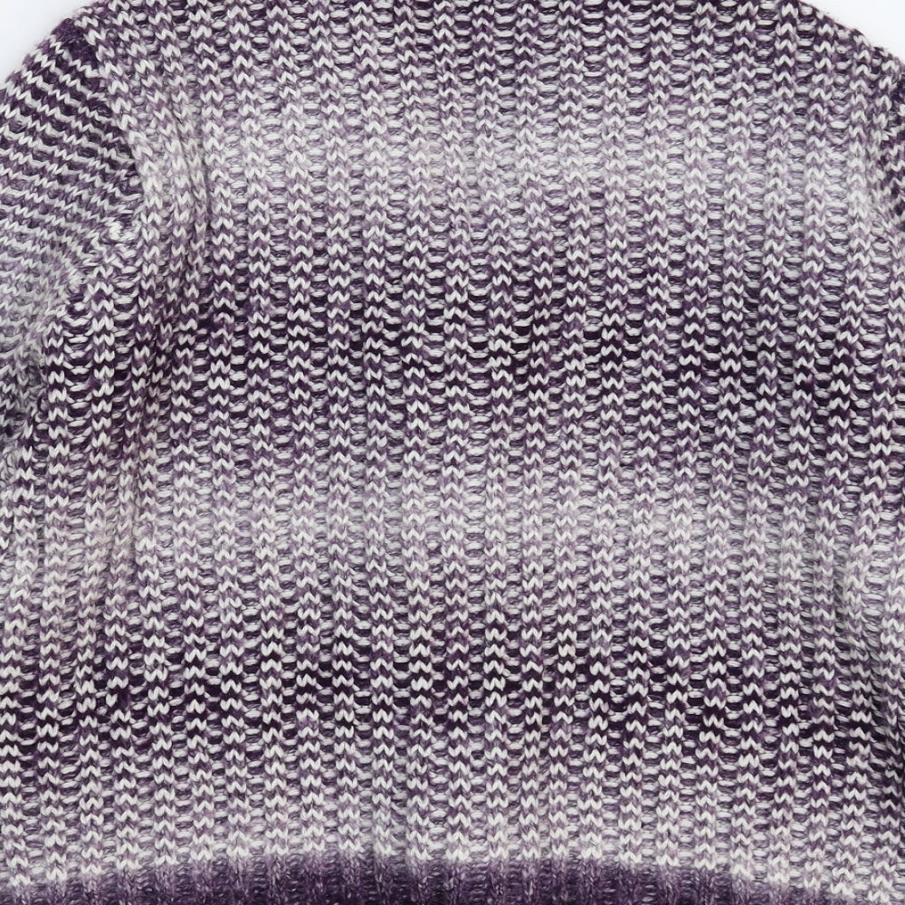 Aimee Womens Purple Knit Jacket Coatigan Size L