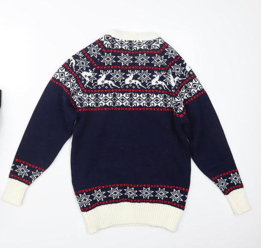 Dot & Sprout Womens Blue Knit Pullover Jumper Size XS