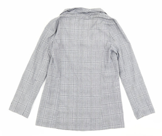 Primrk Womens Grey Check Jacket Blazer Size 8