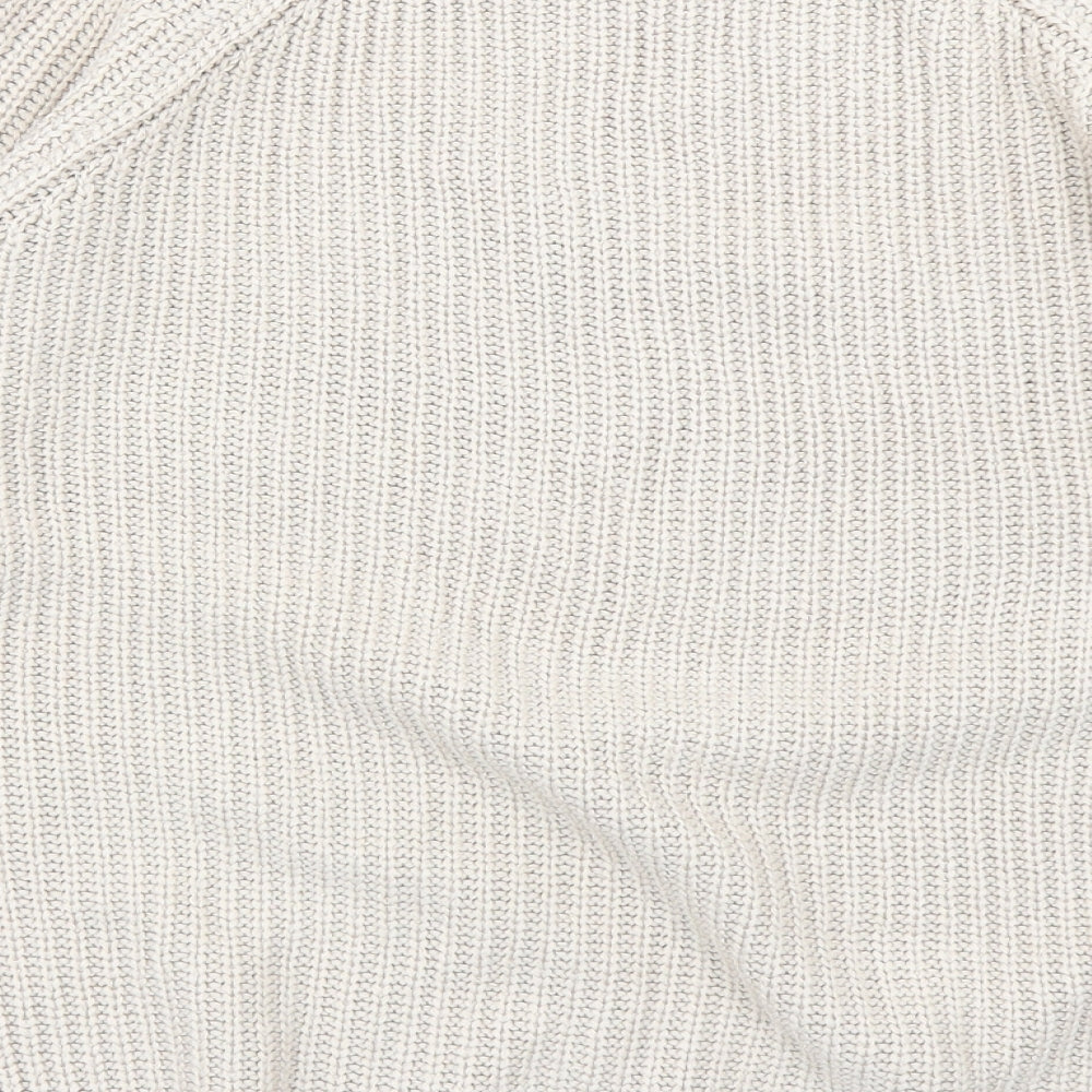 Brand and care label for ASOS women’s beige knit jumper, size UK 6