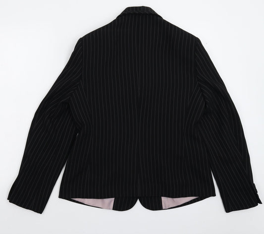 Dorothy Perkins Womens Black Striped Jacket Suit Jacket Size 14