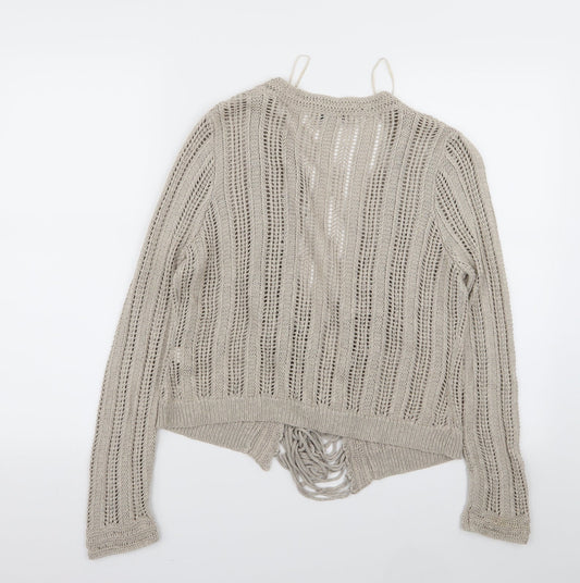 M&S Womens Brown Cardigan Jumper Size 14