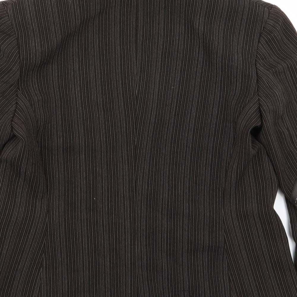 Debenhams Womens Brown Striped Jacket Blazer Size 16