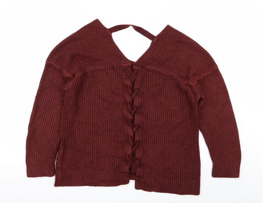 H&M Womens Red Pullover Jumper Size M