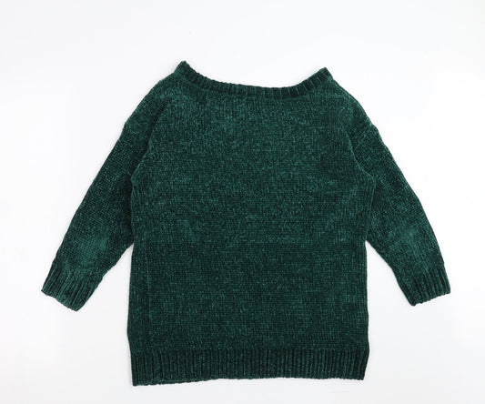 Tru Collection Womens Green Pullover Jumper Size S