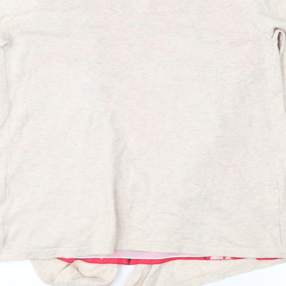 NEXT Womens Beige Floral Pullover Jumper Size 12