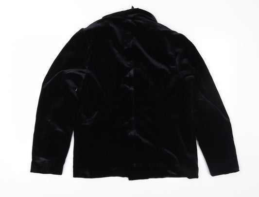 Elli White Womens Black Velour Jacket Size M