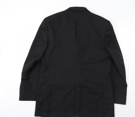 Copperstone Mens Black Striped Jacket Suit Jacket Size 42