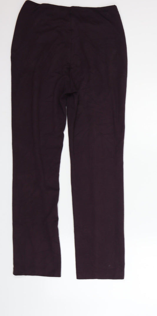 Marks and Spencer Womens Purple Trousers Size 10 L28 in