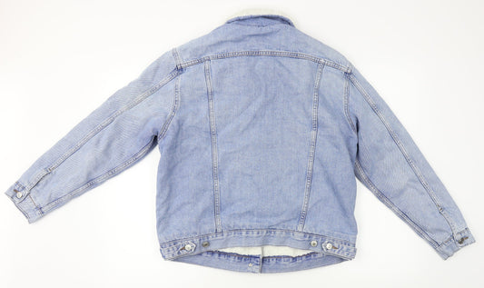 Moto Womens Blue Jacket Coat Size 8
