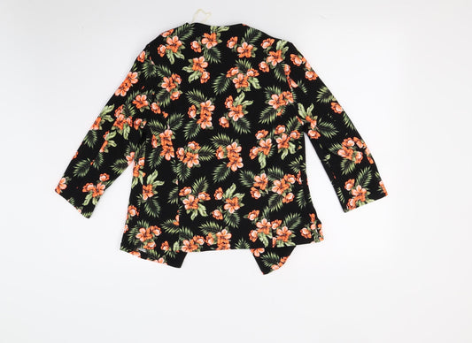 915 Generation Girls Black Floral Jacket Coat Size 12-13 Years