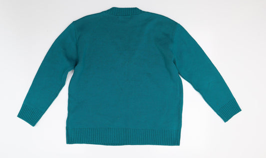 Pure & natural Womens Green Knit Pullover Jumper Size L