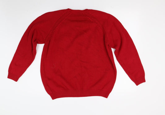 isle Womens Red Knit Pullover Jumper Size M