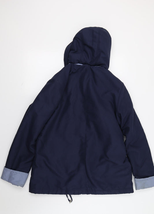 EDITIONS Womens Blue Overcoat Coat Size 12