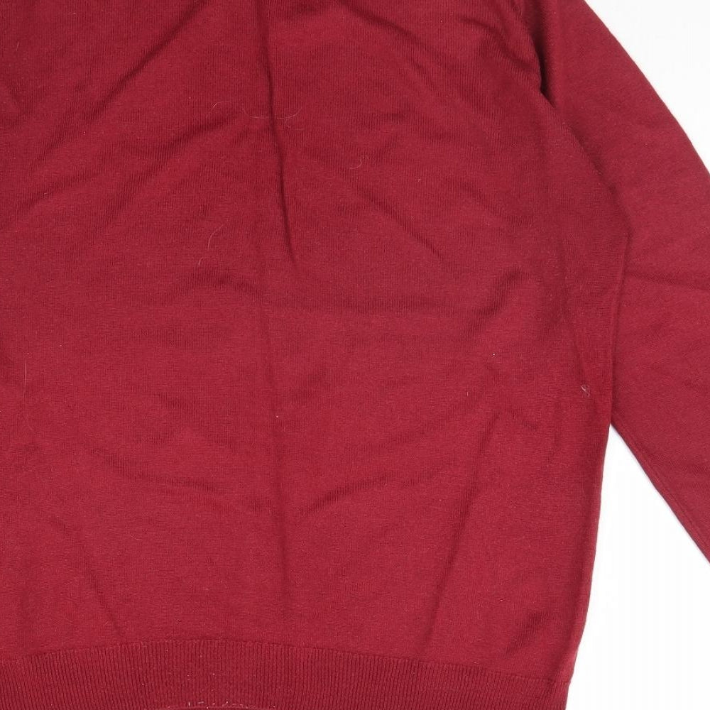 M&S Womens Red Pullover Jumper Size 10