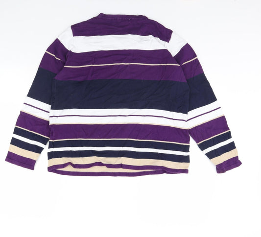 EWM Womens Multicoloured Striped Pullover Jumper Size L