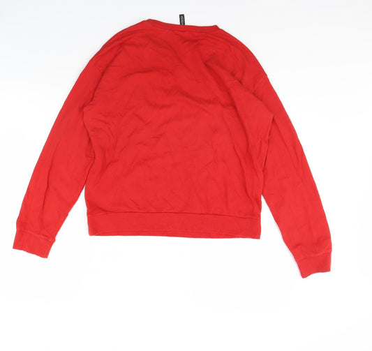 Divided Womens Red Pullover Jumper Size S