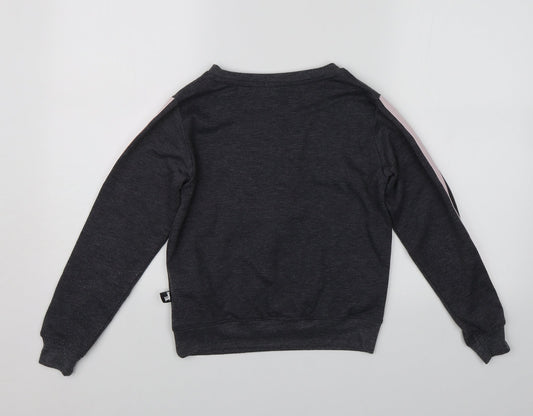 New Look Girls Grey Pullover Sweatshirt Size S - Llama