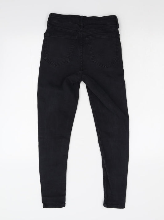 Topshop Womens Black Denim Cropped Jeans Size 26 L24 in