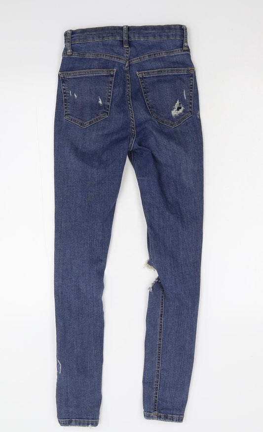 Topshop Womens Blue Denim Skinny Jeans Size 26 L32 in