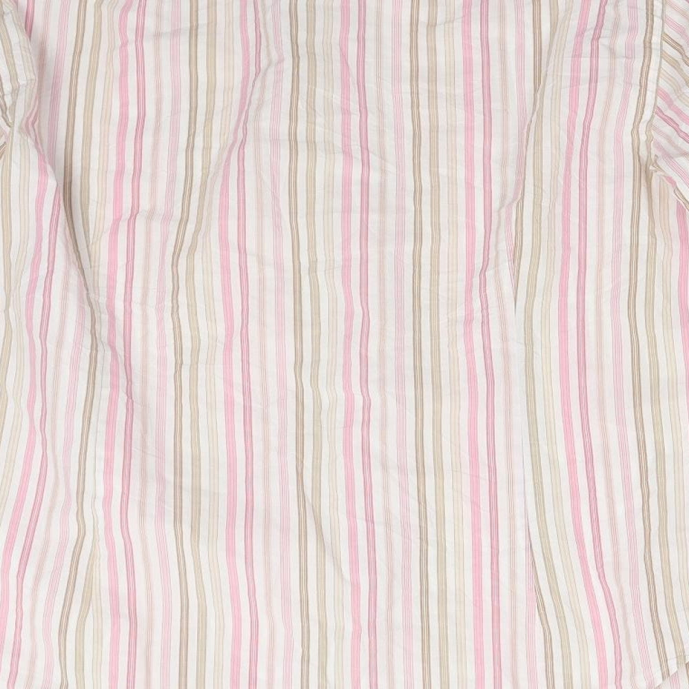 NEXT Mens Pink Striped Button-Up Size M