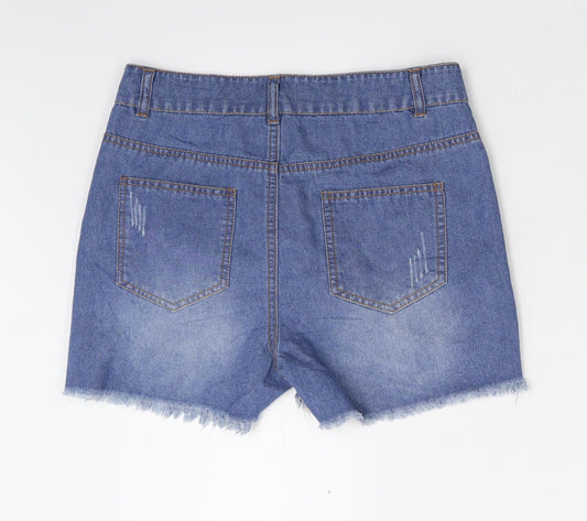 Preworn Womens Blue Damask Mom Shorts Size 10