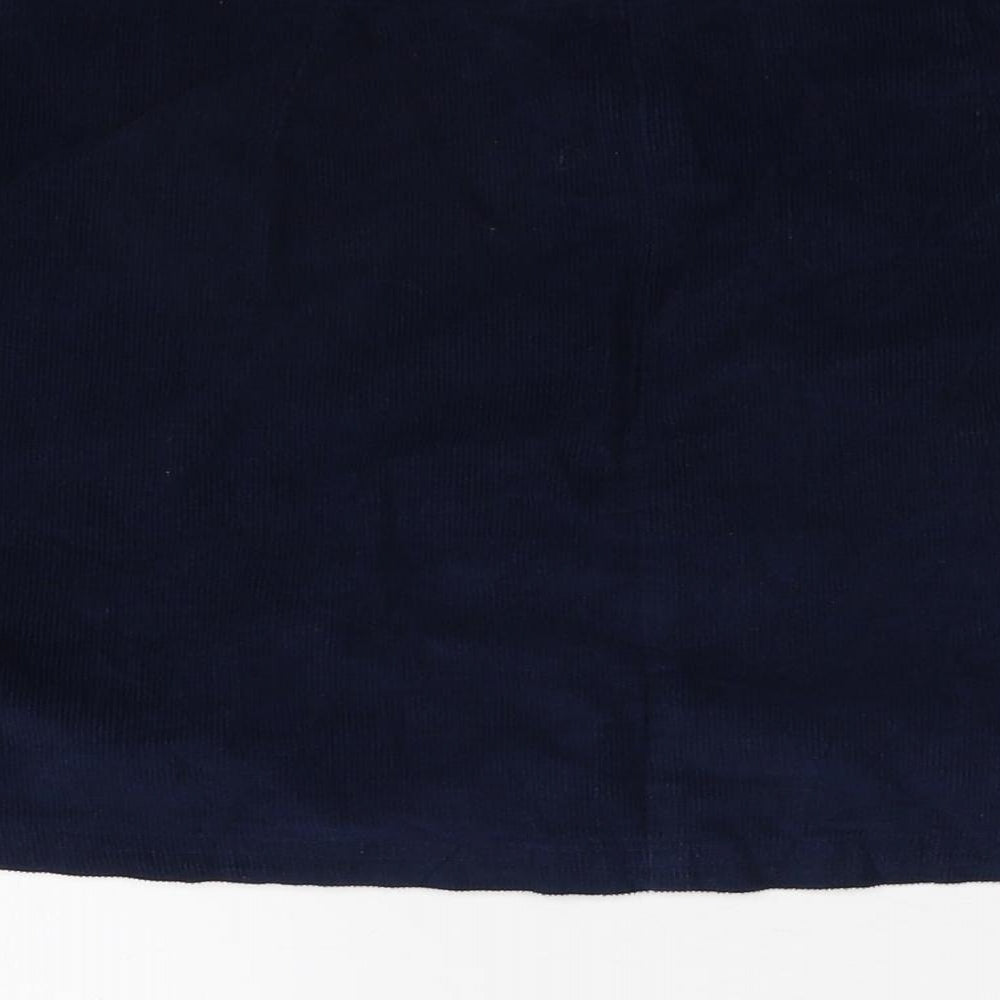 Brand and care label for Cooperative women’s blue corduroy mini skirt, size S