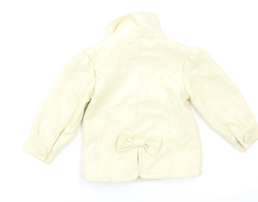 New Look Girls Ivory Pea Coat Coat Size 2 Years