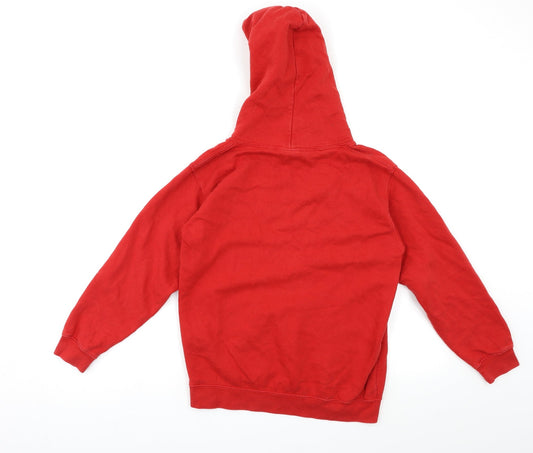 Preworn Girls Red Pullover Hoodie Size 10-11 Years