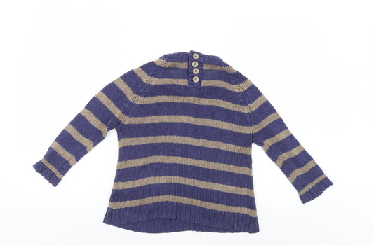 Preworn Womens Multicoloured Striped Pullover Jumper Size 10