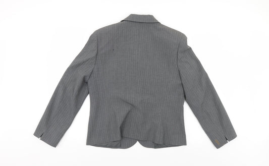 Gelco Womens Grey Striped Jacket Suit Jacket Size 14