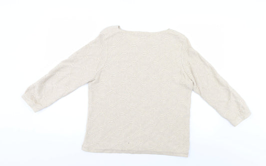 CC Womens Ivory Argyle/Diamond Pullover Jumper Size L