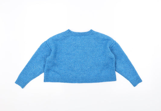 miss e-vie Girls Blue Pullover Jumper Size 7-8 Years