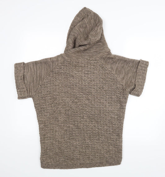 Dorothy Perkins Womens Brown Wrap Jumper Size M