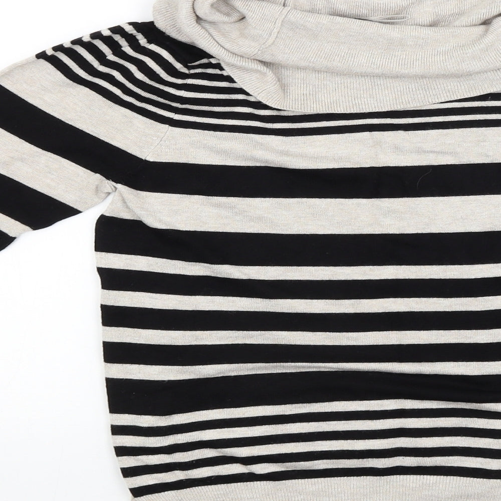 M&S Womens Beige Striped Pullover Jumper Size 10