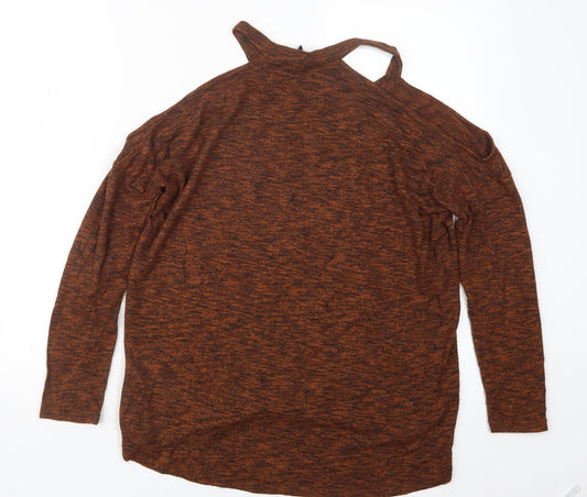 New Look Womens Brown Basic T-Shirt Size S - Open Shoulders