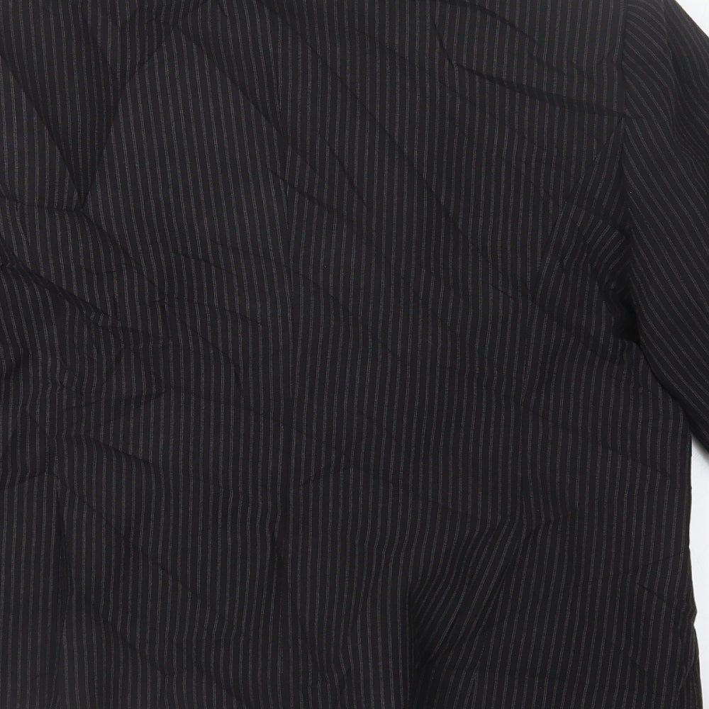 Brand and care label for Papaya women’s black striped jacket blazer, size UK 16