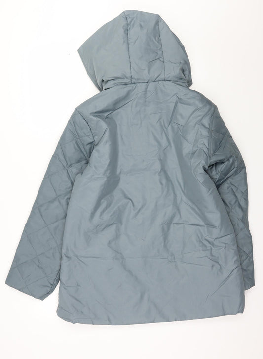 Anne De Lancay Womens Grey Parka Coat Size S