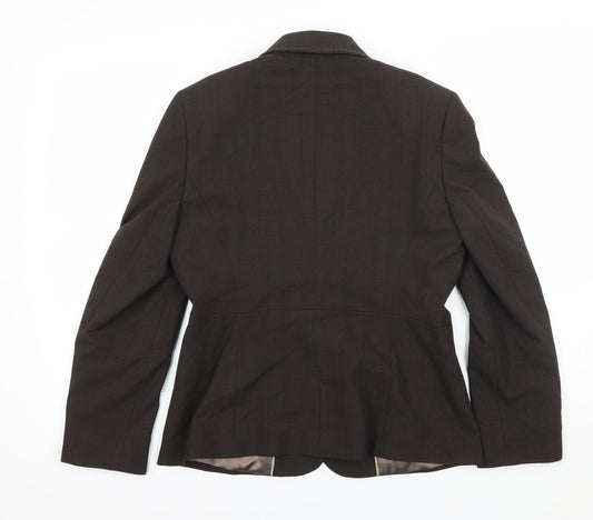 NEXT Womens Brown Check Jacket Suit Jacket Size 12
