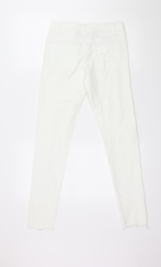 Denim & Co. Womens White Denim Skinny Jeans Size 8 L28 in