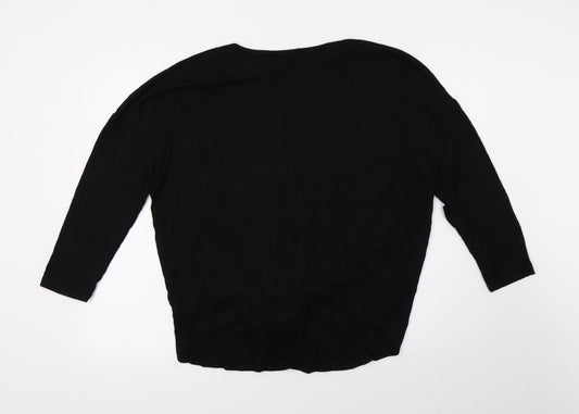 Select Womens Black Knit Basic T-Shirt Size 16