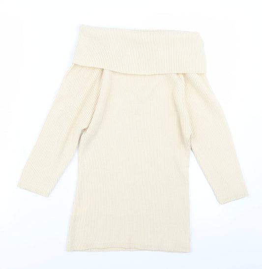 R Womens Ivory Knit Pullover Jumper Size 10