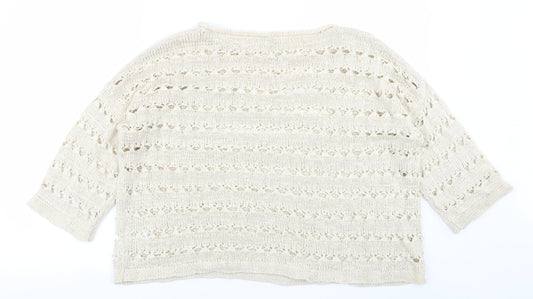 Phae Eight Womens Ivory Pullover Jumper Size M