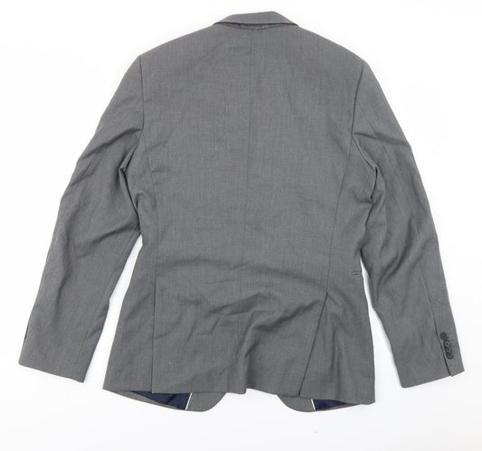 Topman Mens Grey Jacket Blazer Size 38
