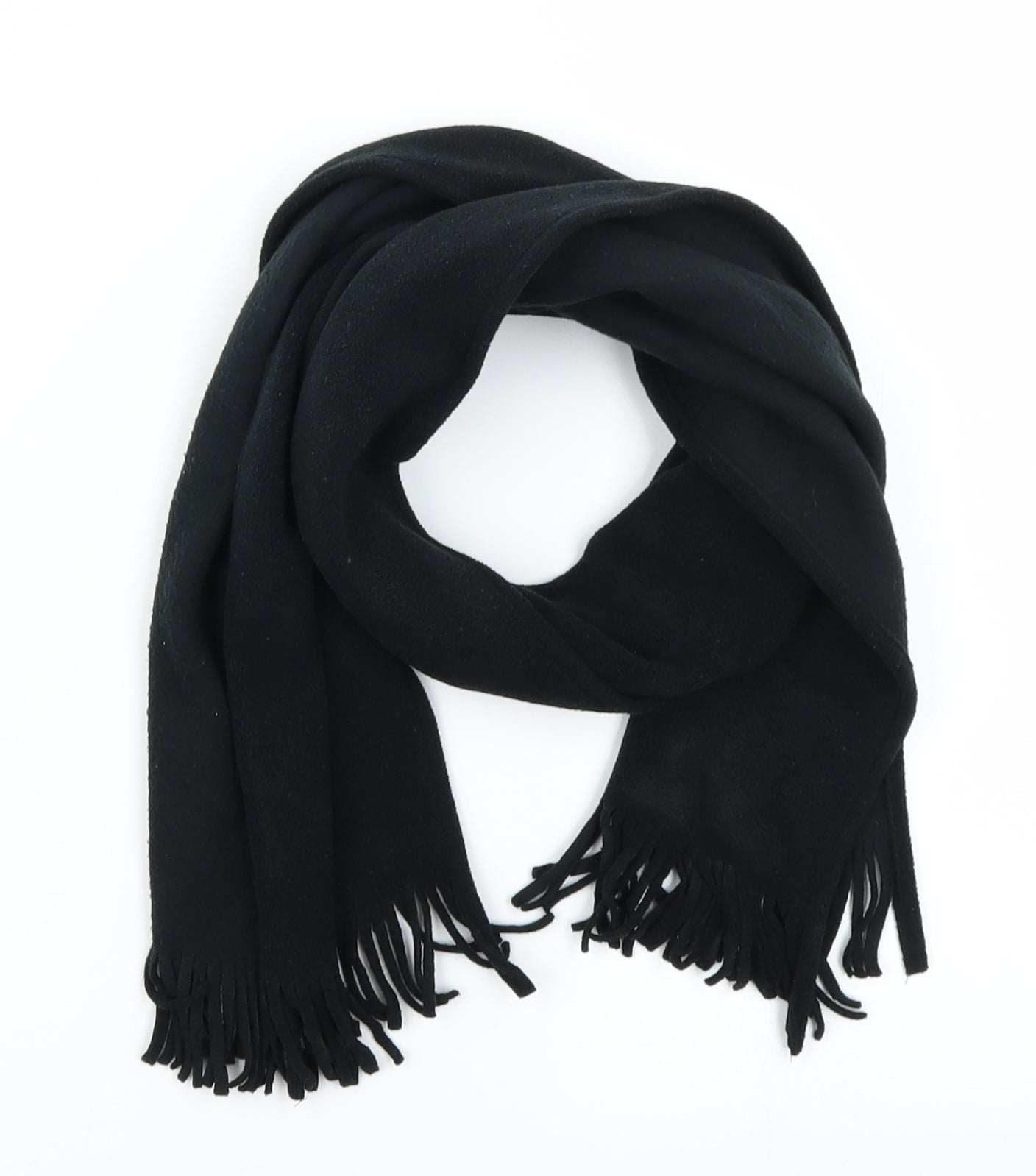 Preworn Mens Black Fleece Scarf One Size