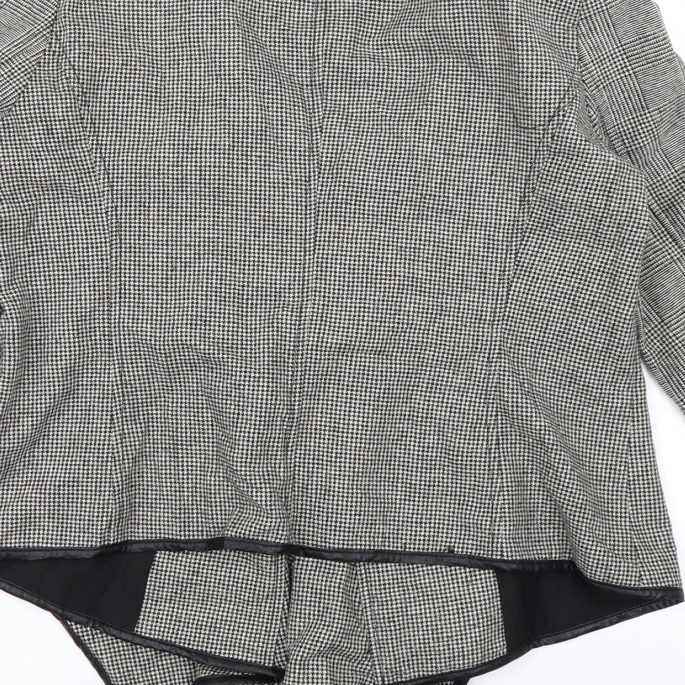 FOREVER 21 Womens Black Check Jacket Blazer Size L
