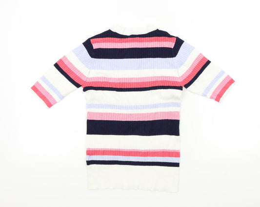 M&S Womens Multicoloured Striped Pullover Jumper Size 10