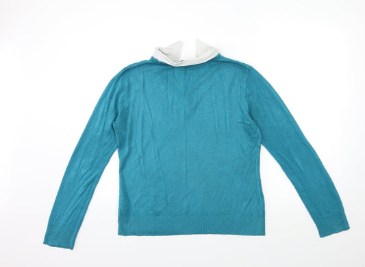Ellie Louise Womens Blue Knit Pullover Jumper Size M